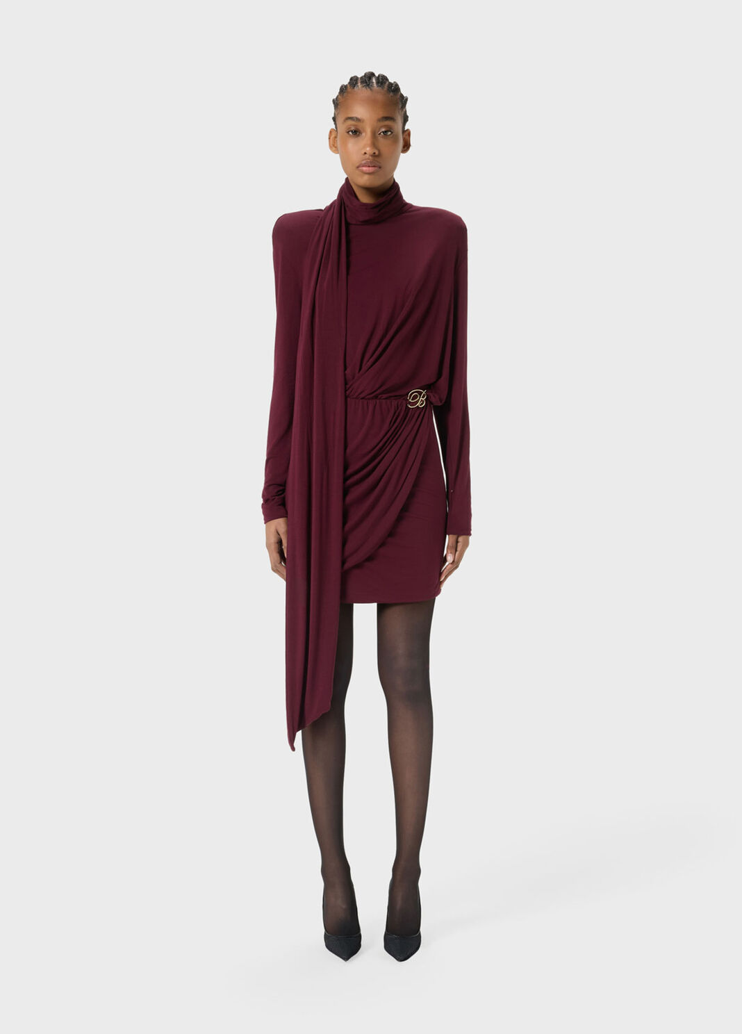 Short jersey dress with draping and stole  Blumarine - large image number 0