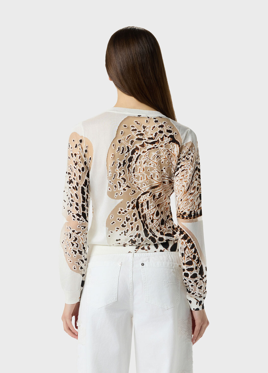Butterfly Print D&eacute;vor&eacute; Sweater  Blumarine - large image number 1