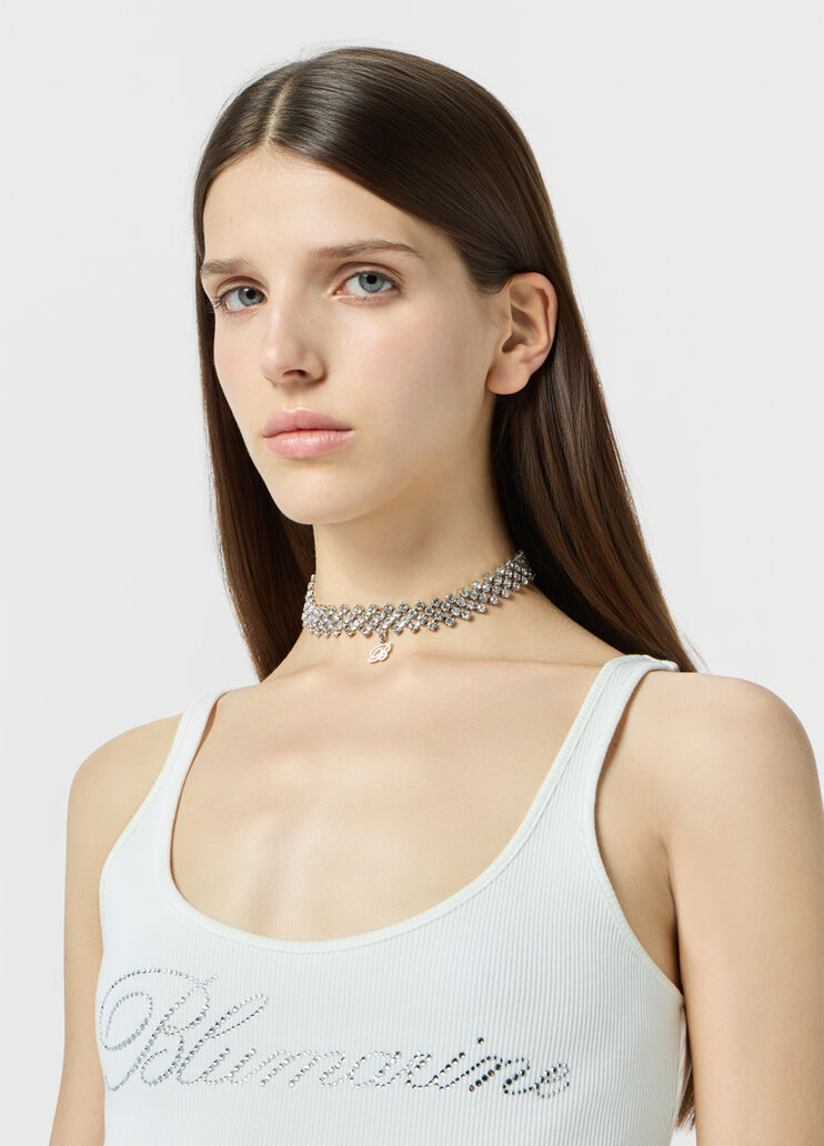 Metal choker with stones and monogram pendant  Blumarine - medium