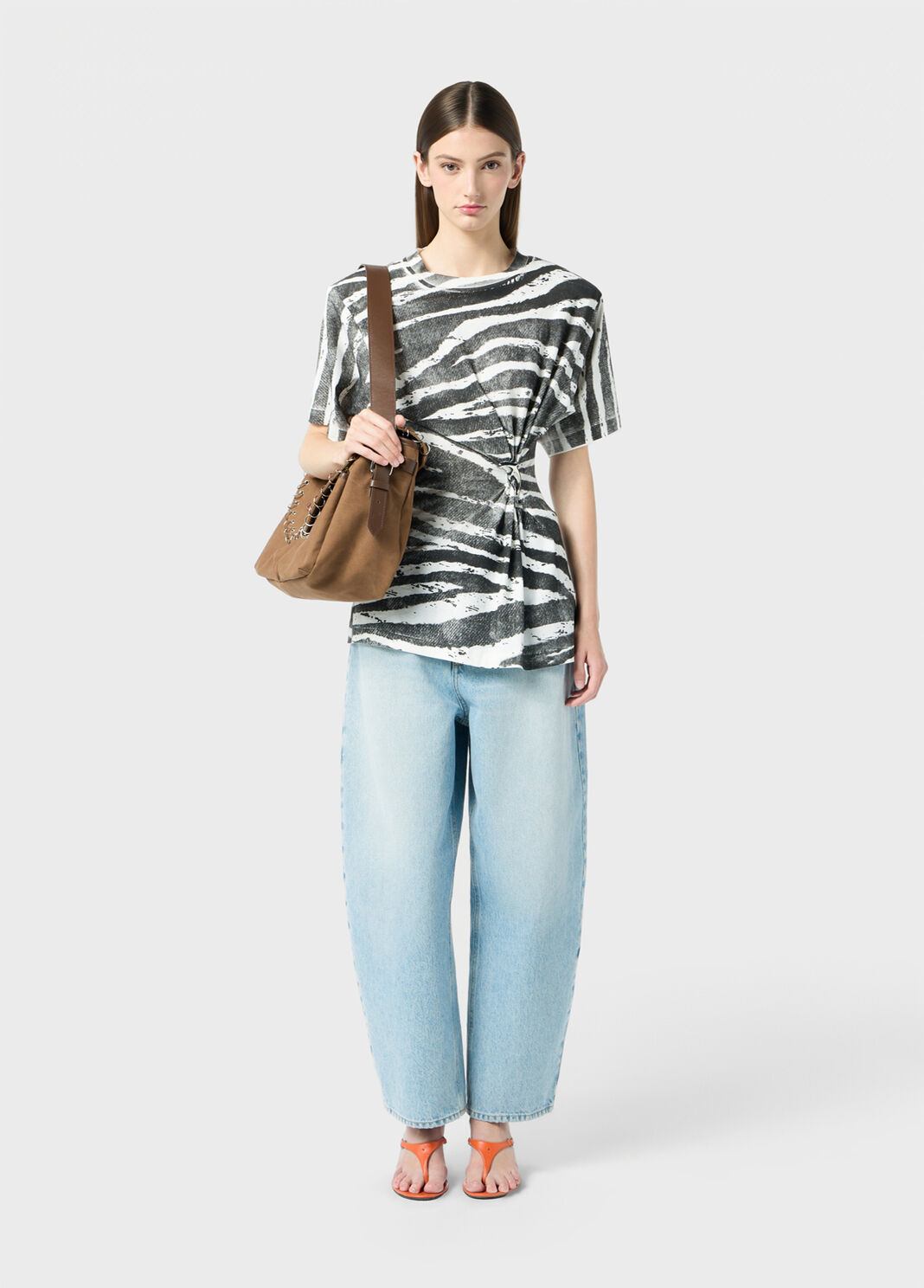 Printed ribbed T-shirt with metal dolphin detail  Blumarine - large image number 3