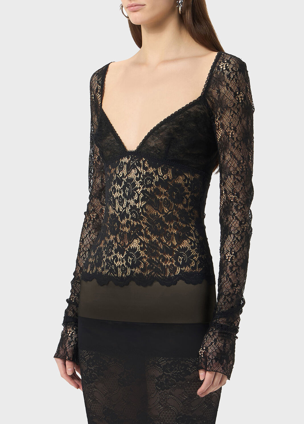 Robe longue en dentelle et tulle  Blumarine - large image number 2