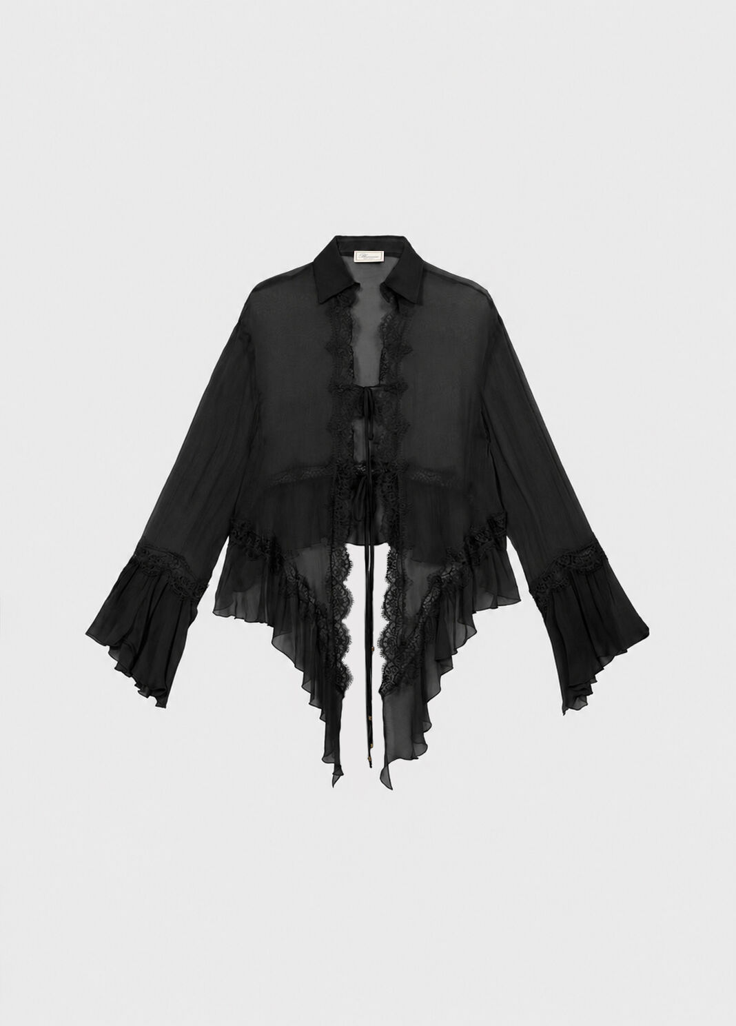 Crepe de chine and lace asymmetrical shirt  Blumarine - large image number 4