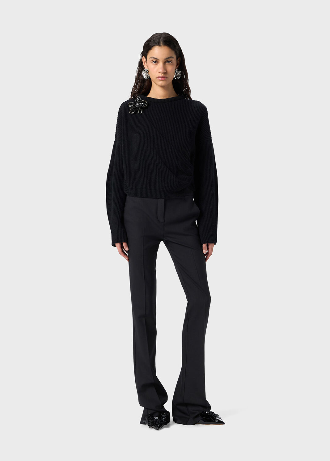 Wool sweater with painted flower  Blumarine - large image number 3