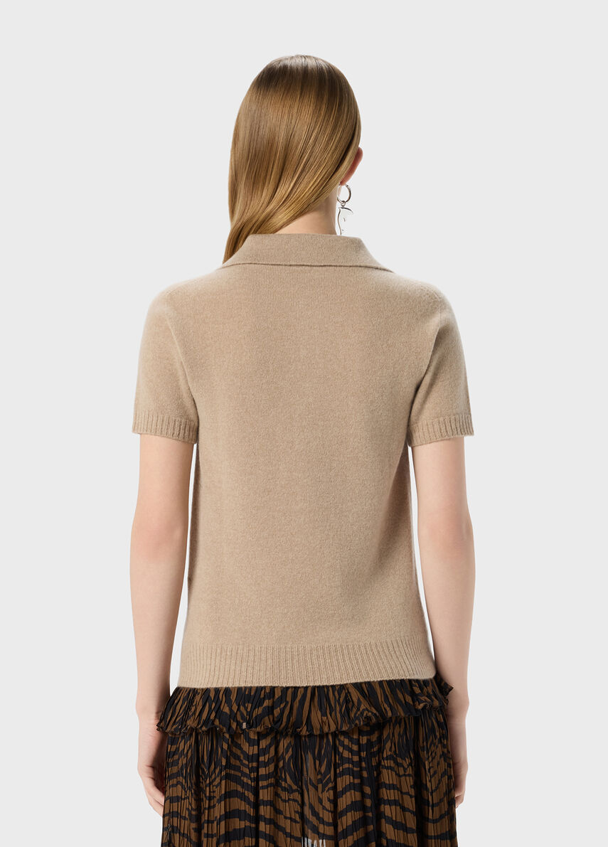 トップス orimi 24ss GLITTER KNIT POLO LINEN-BLEND KNIT POLO-SHIRT
