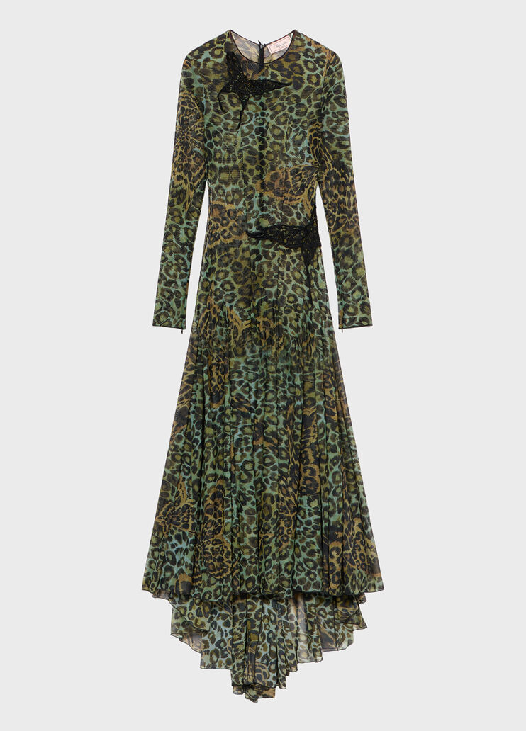 Jersey Print Dress with Macram&eacute; Embroidery  Blumarine - medium