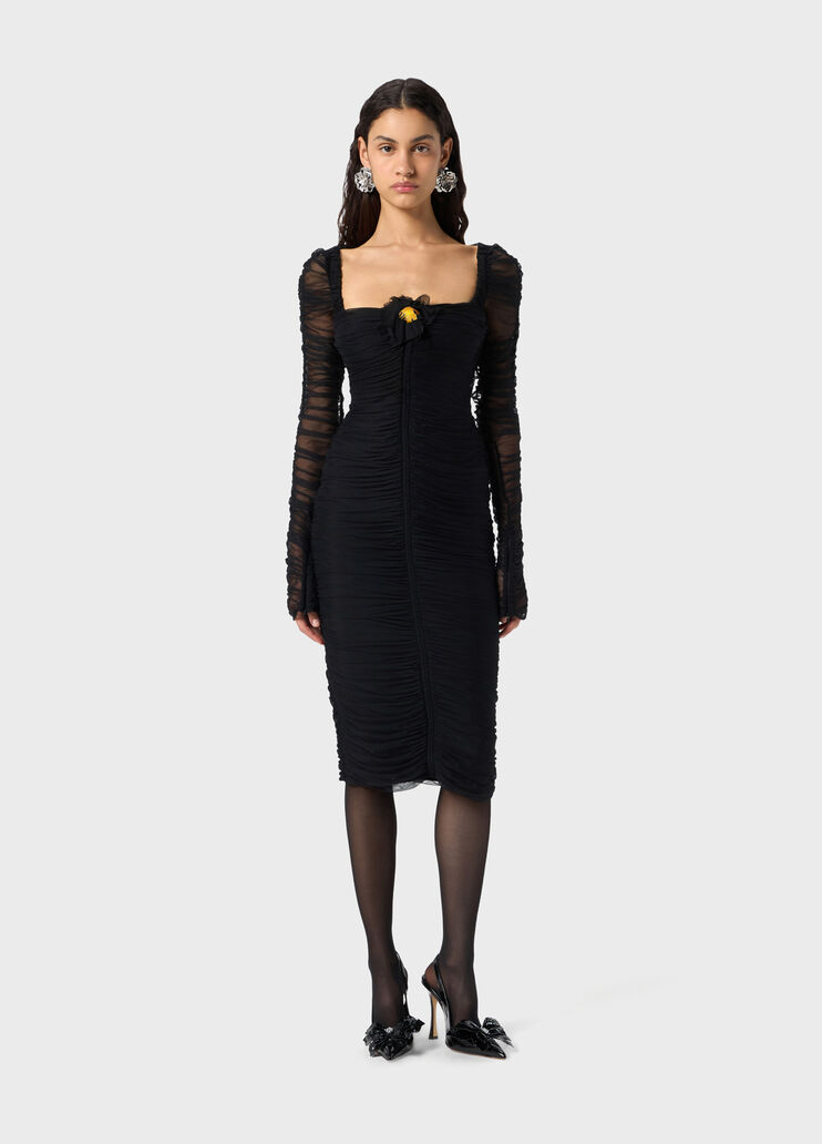 Midi-kleid aus tüll mit anstecknadel  Blumarine - large image number 3