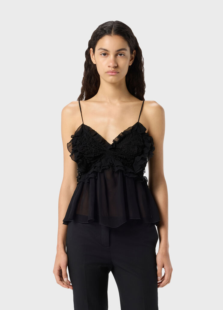 Georgette top with ruffles and flounces  Blumarine - medium