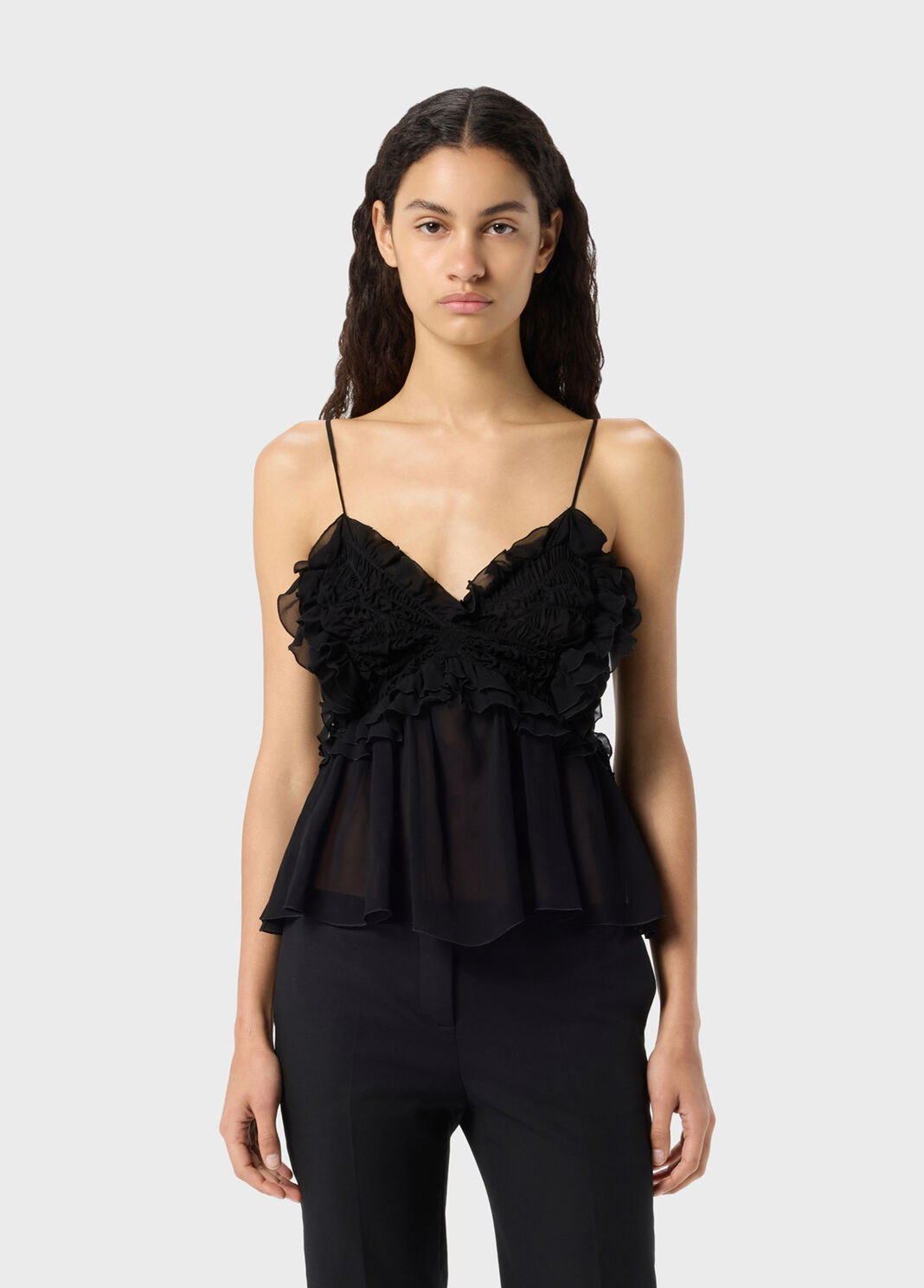 Georgette top with ruffles and flounces  Blumarine - large image number 0