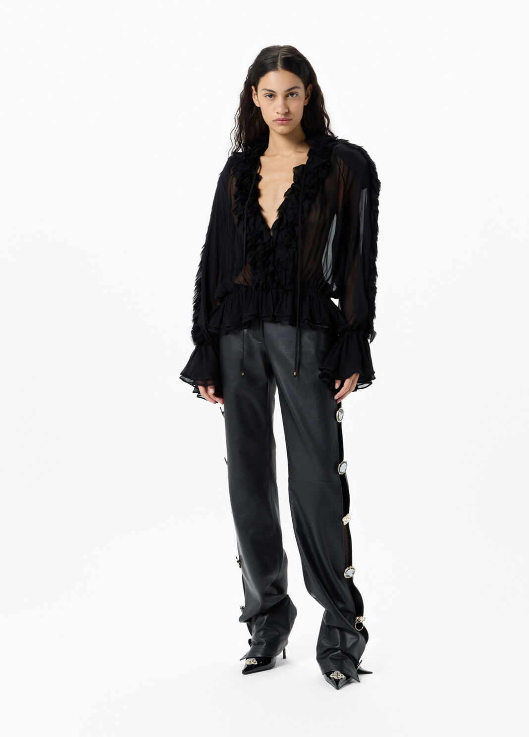 Chiffon shirt with flounce and ruffles  Blumarine - large image number 3