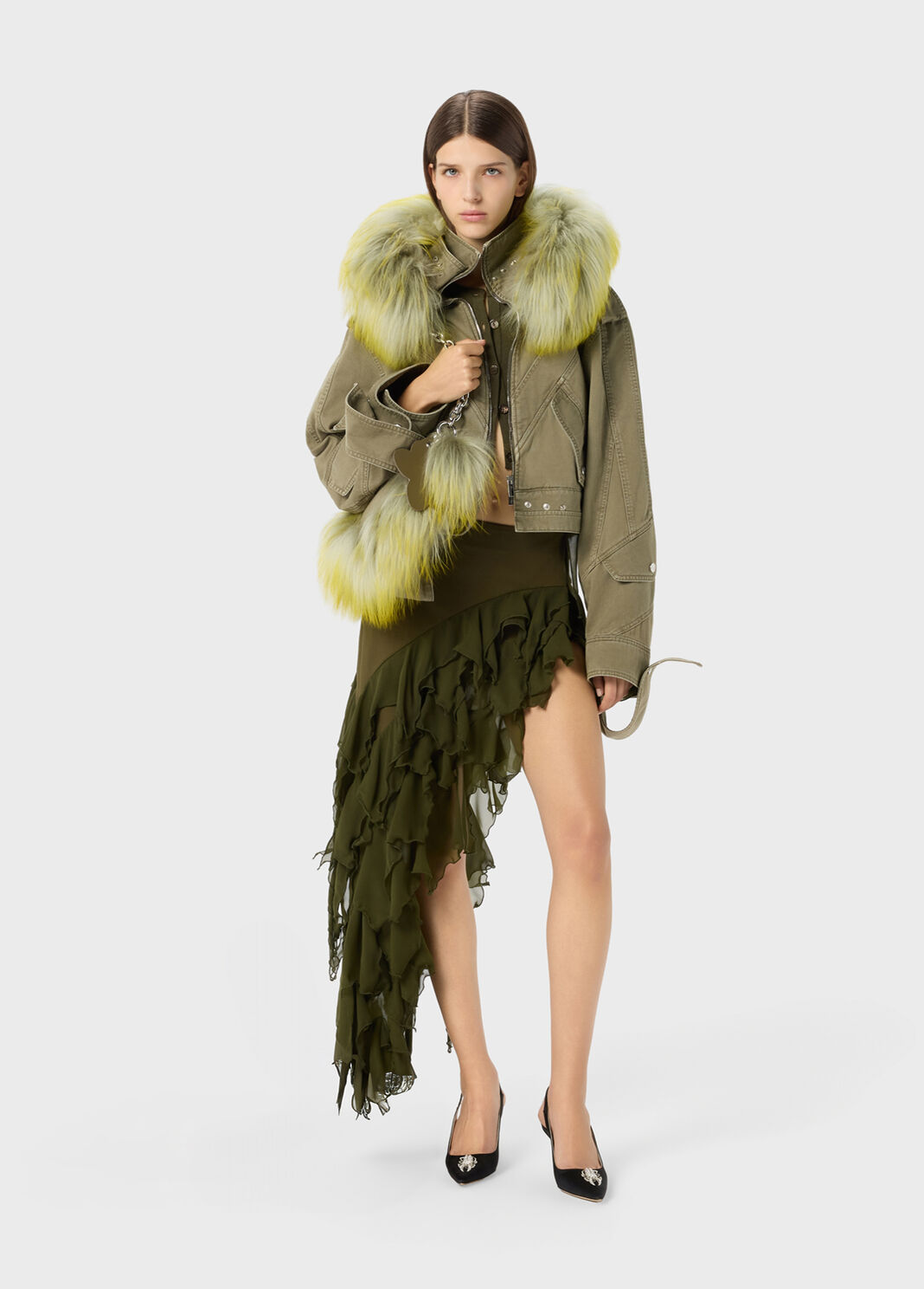 Cardigan with embroidery and georgette sleeves  Blumarine - large image number 3