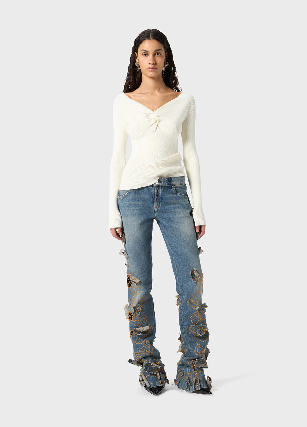 Pull c&ocirc;tel&eacute; avec n&oelig;ud  Blumarine - large image number 3