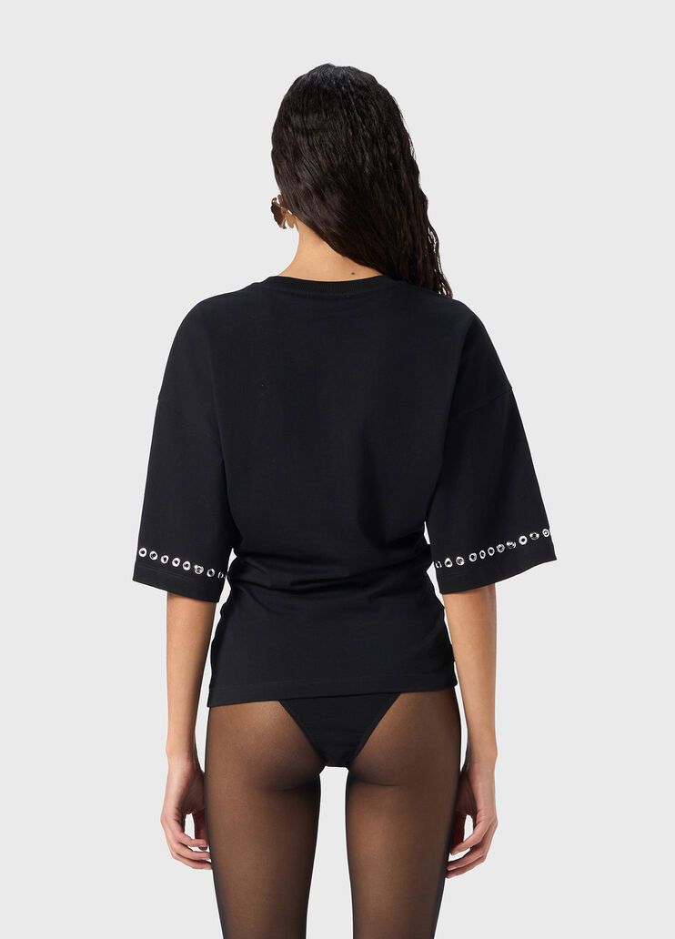 T-shirt avec broderie papillon à clous et œillets  Blumarine - large image number 1