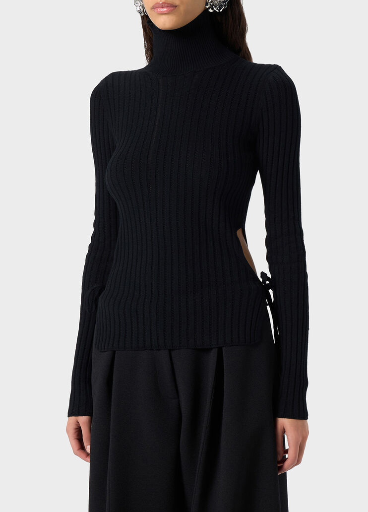 Ribbed top with cut-out and ties  Blumarine - large image number 2