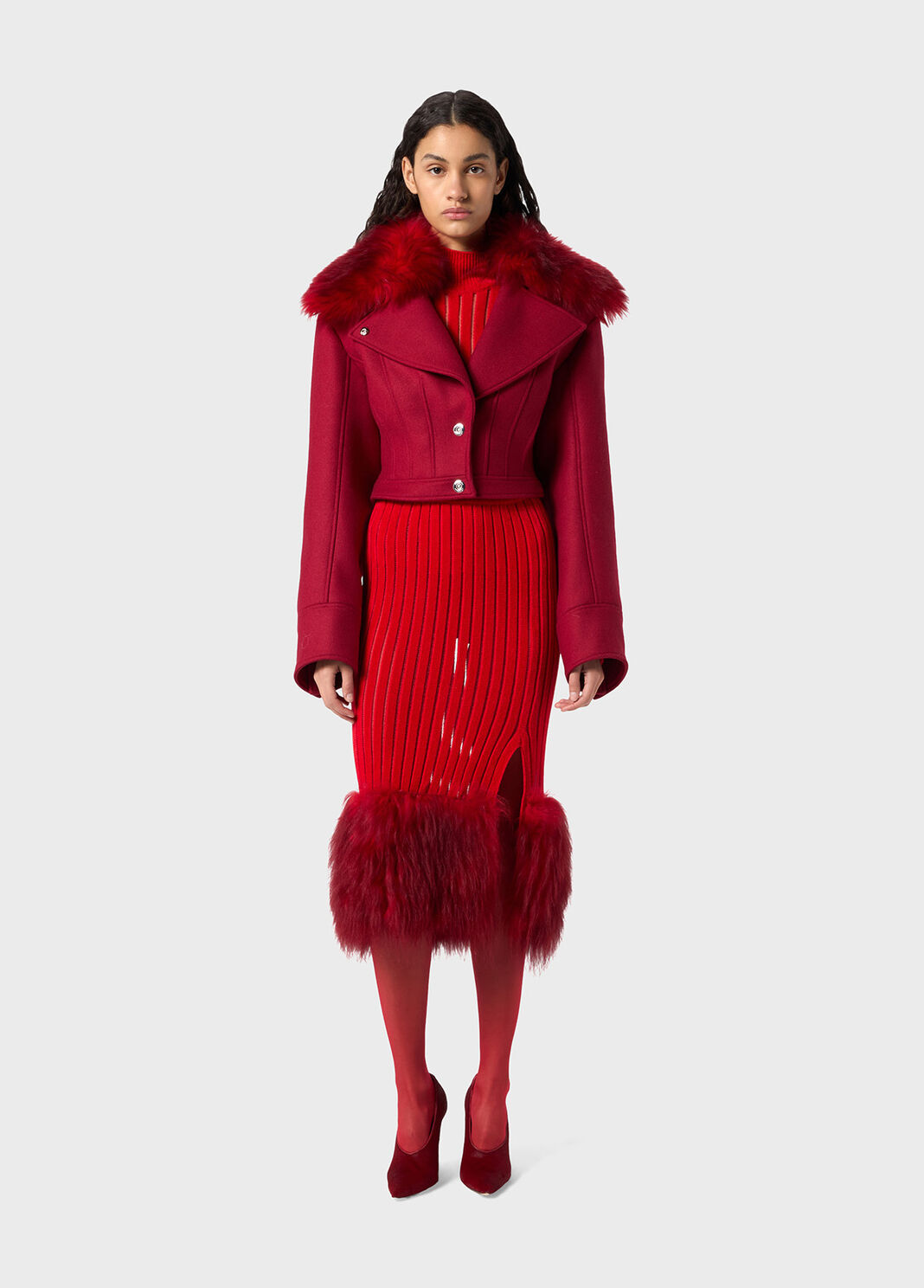 Chaqueta de pa&ntilde;o con pelo  Blumarine - large image number 3