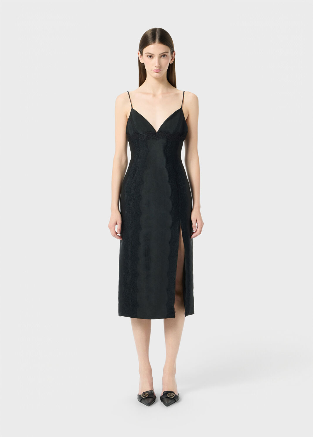 Pencil dress with lace and slit  Blumarine - large image number 0