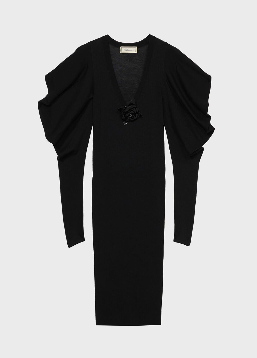Wool midi dress with full sleeves and brooch detail  Blumarine - large image number 4
