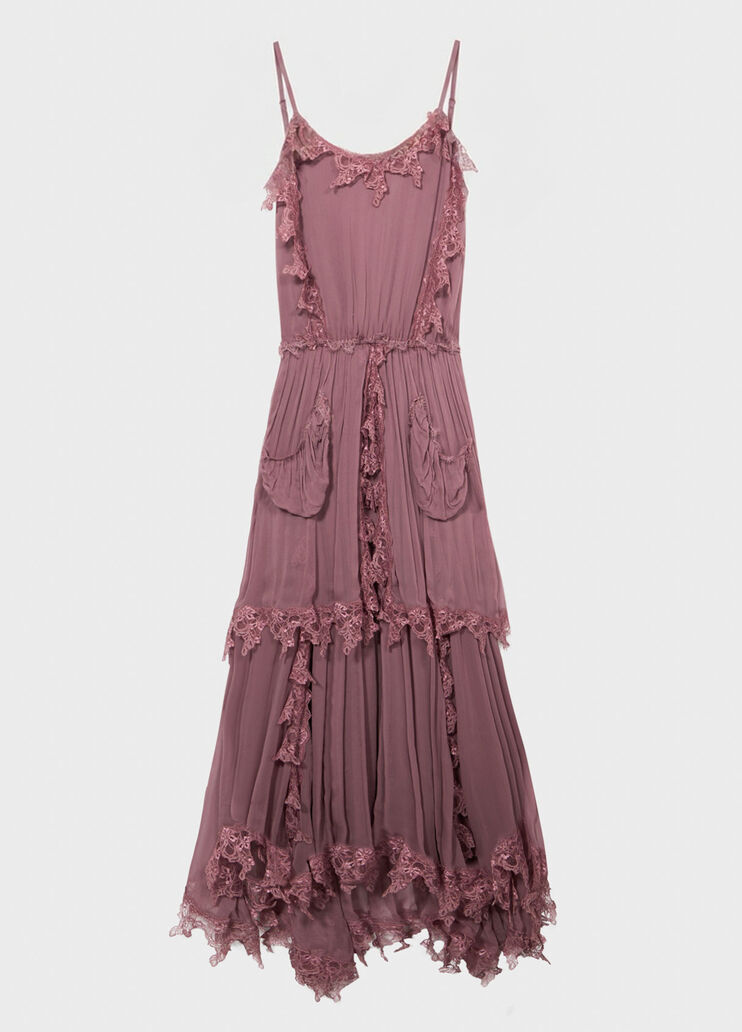 Long crepon dress with lace detailing  Blumarine - medium