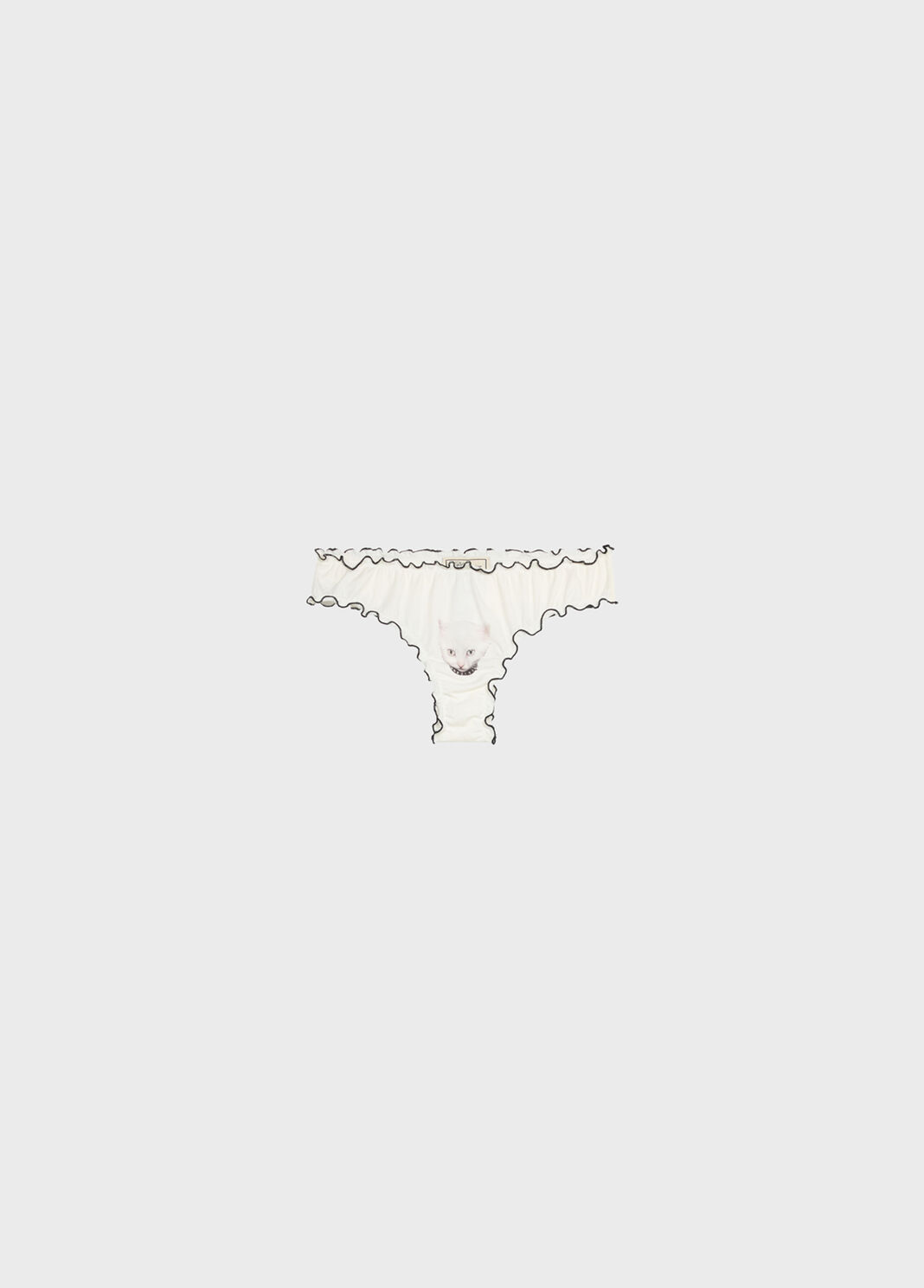 Kitten print jersey briefs with ruffles  Blumarine - large image number 4