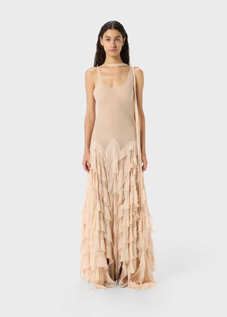 Long georgette dress with scalloped ruffles  Blumarine - medium