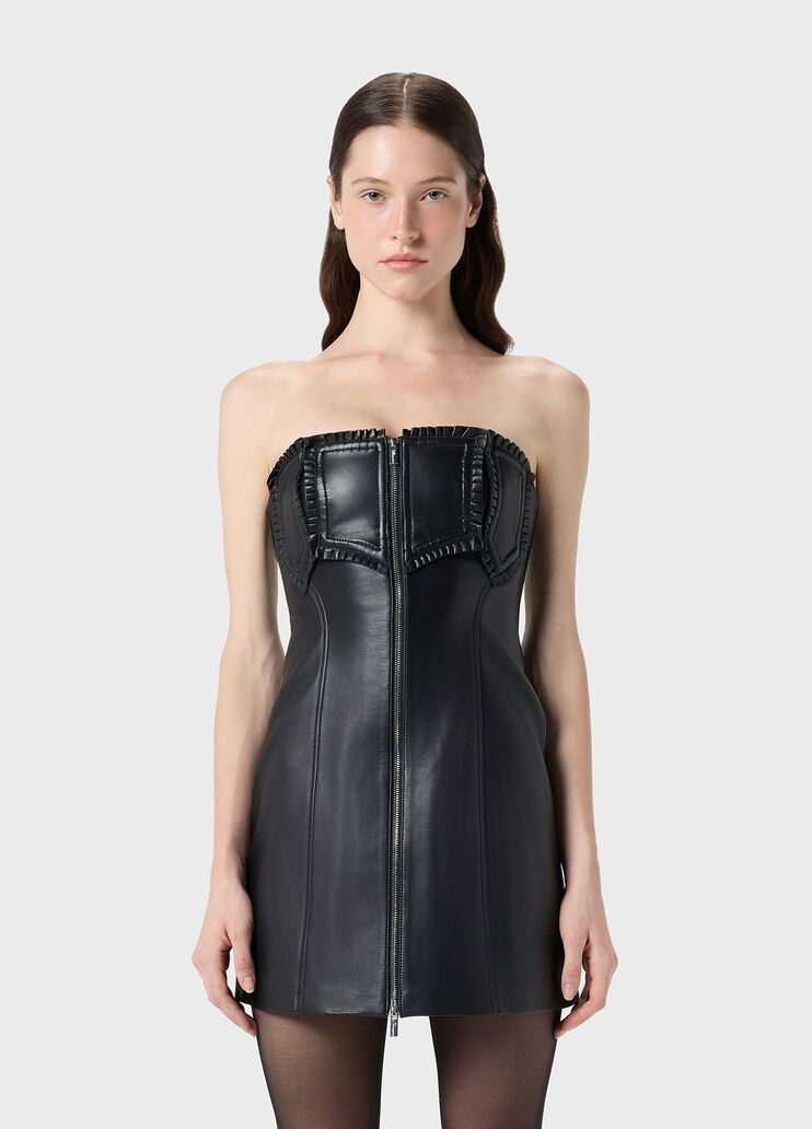 Bustierkleid aus Nappaleder mit R&uuml;schen  Blumarine - medium