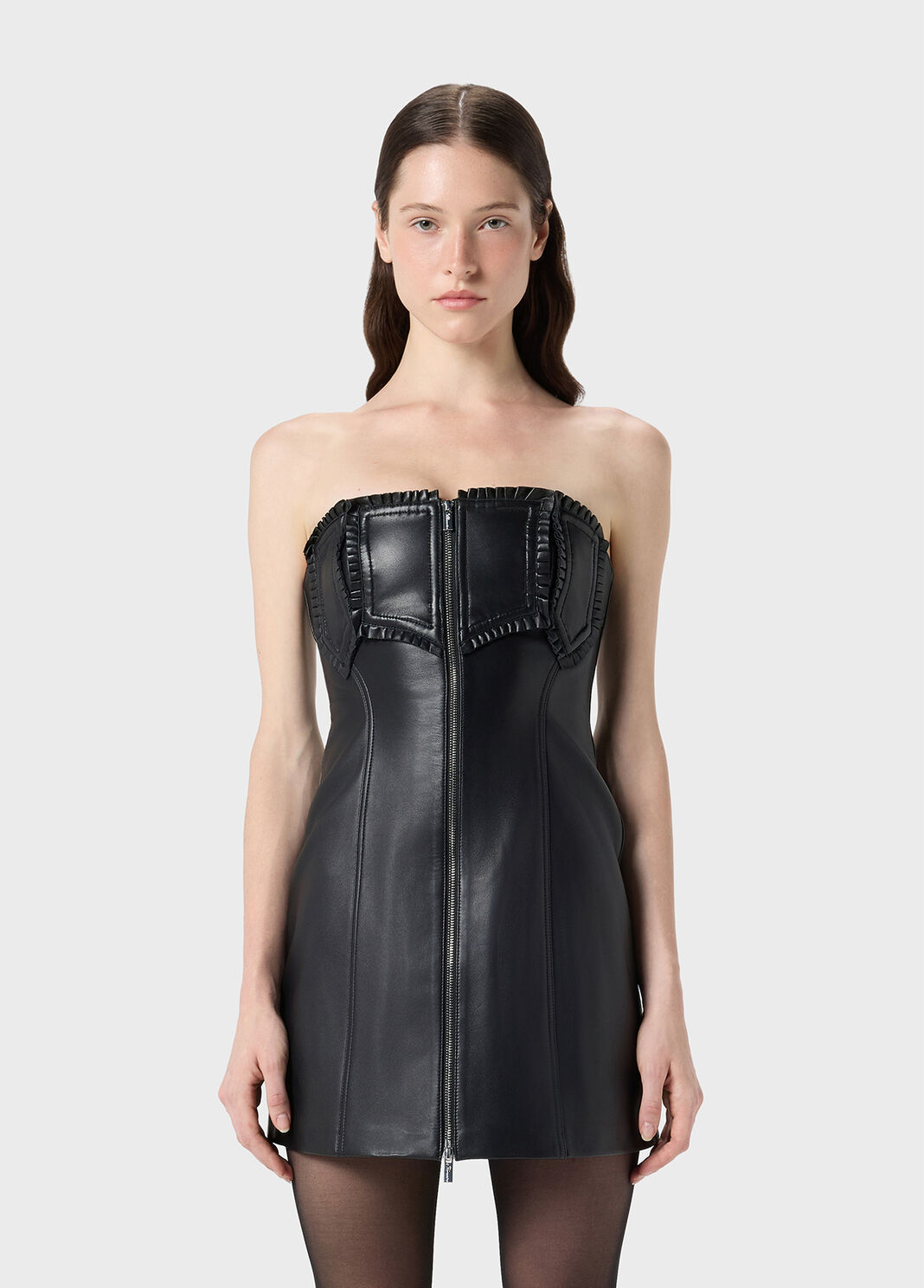 Nappa bustier dress with ruching  Blumarine - large image number 0