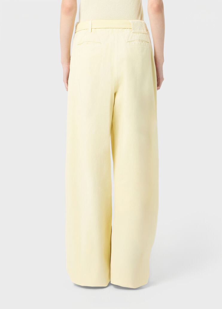 Wide-leg canvas trousers with belt  Blumarine - large image number 1