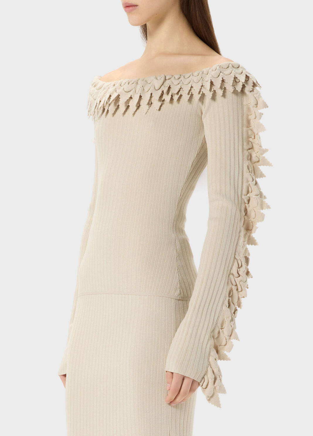 Gerippter Pullover mit gewellten Volants  Blumarine - large image number 2