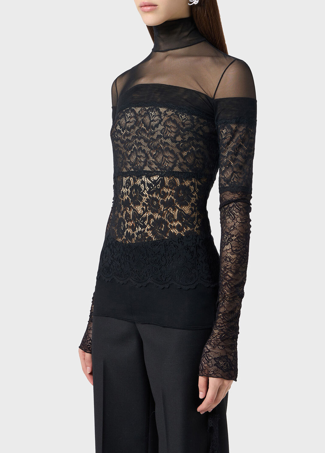 Tulle blouse with scalloped lace  Blumarine - large image number 2