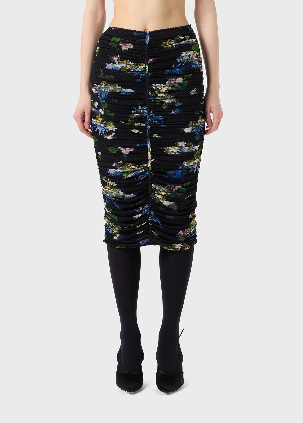 Blumarine ブルマリン　スカート　シフォン　フラワー Tulle skirt with bouquet print - Blumarine