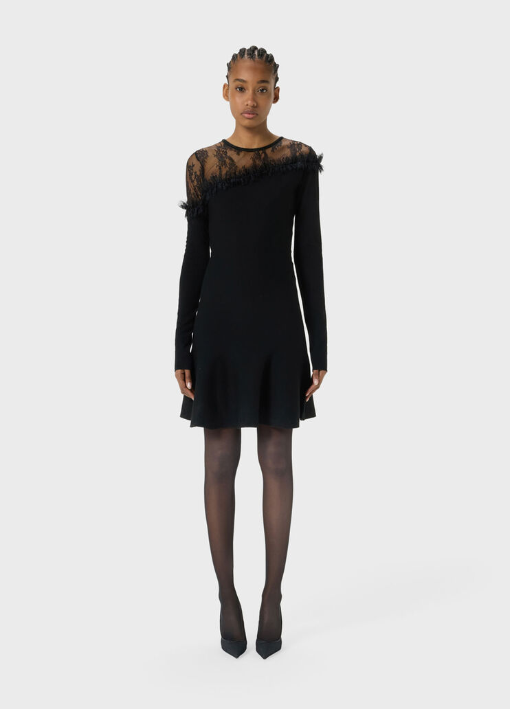 Wool dress with tulle yoke  Blumarine - medium