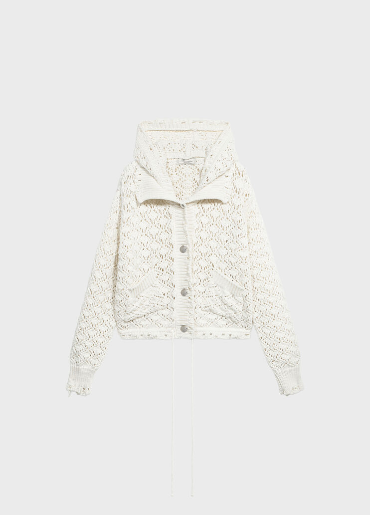 Bomber in maglia a punto pizzo con cappuccio  Blumarine - medium