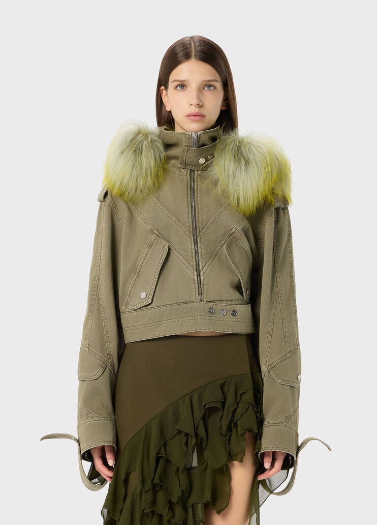 Cotton bull jacket with fur  Blumarine - medium