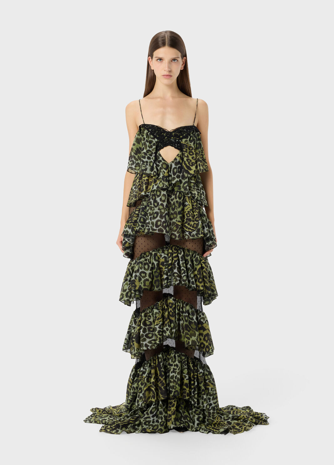 Long tiered dress in georgette and tulle  Blumarine - large image number 0