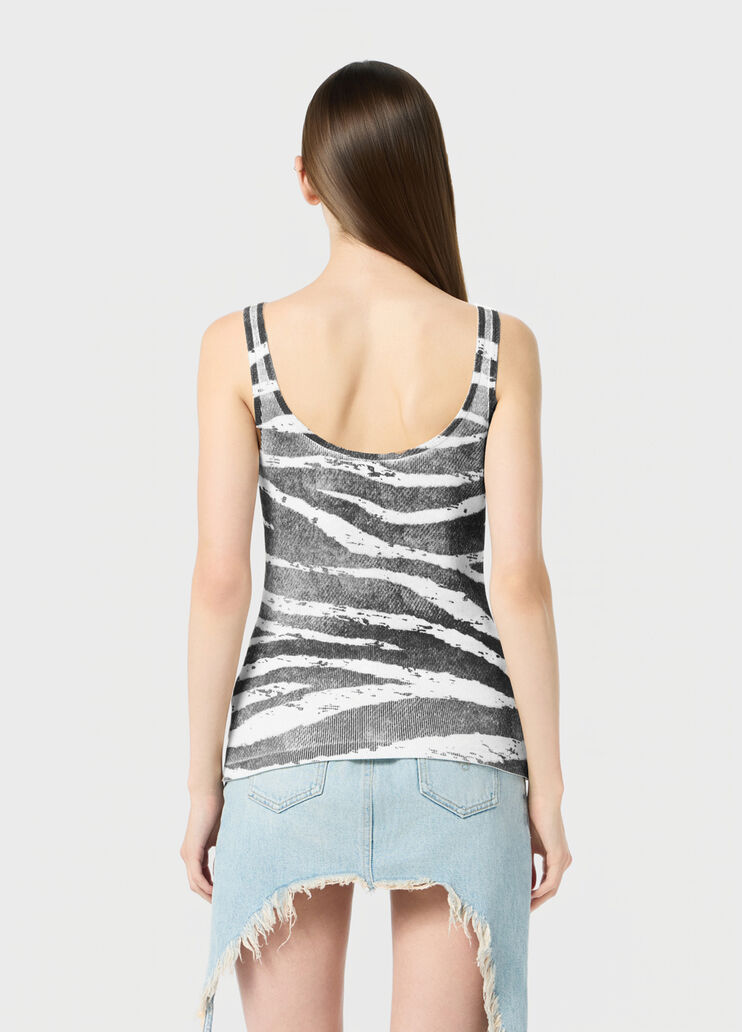 Zebra-print ribbed top  Blumarine - large image number 1