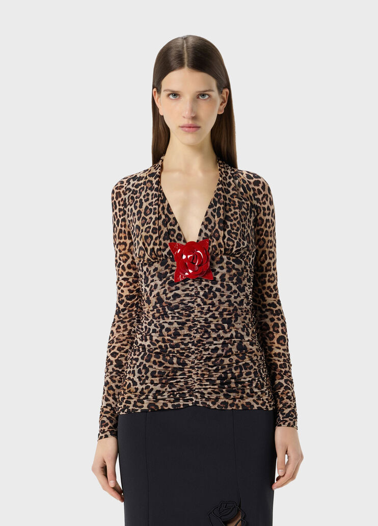 Printed jersey blouse with brooch  Blumarine - medium