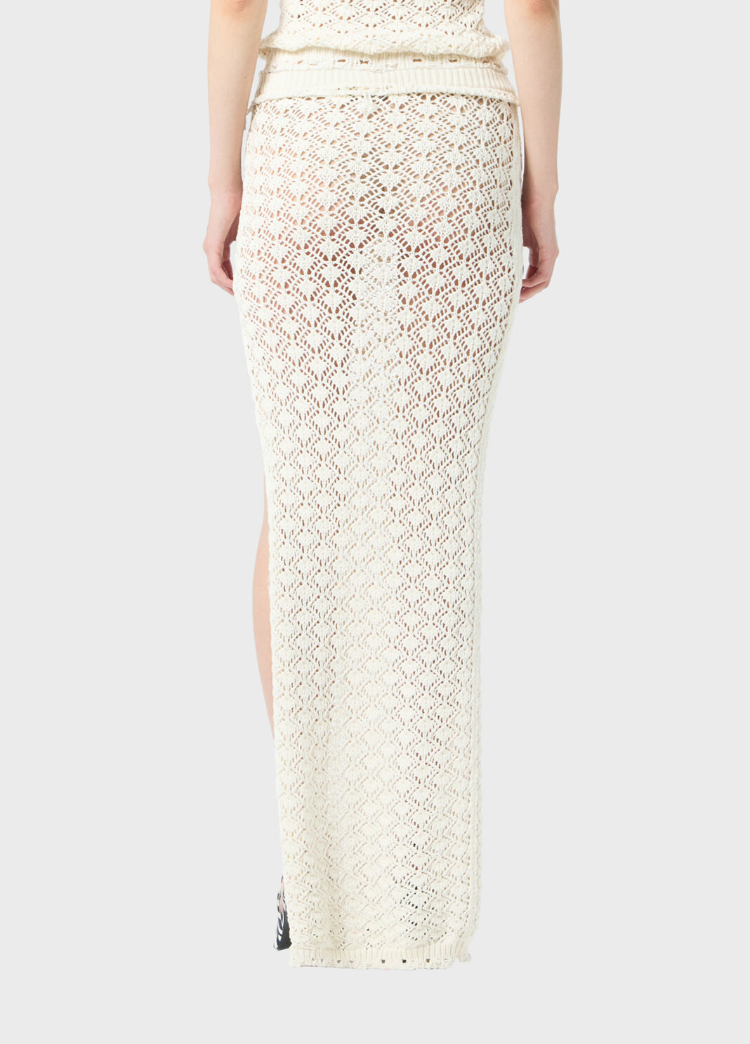 Long lace-stitch knit skirt with slit  Blumarine - large image number 1