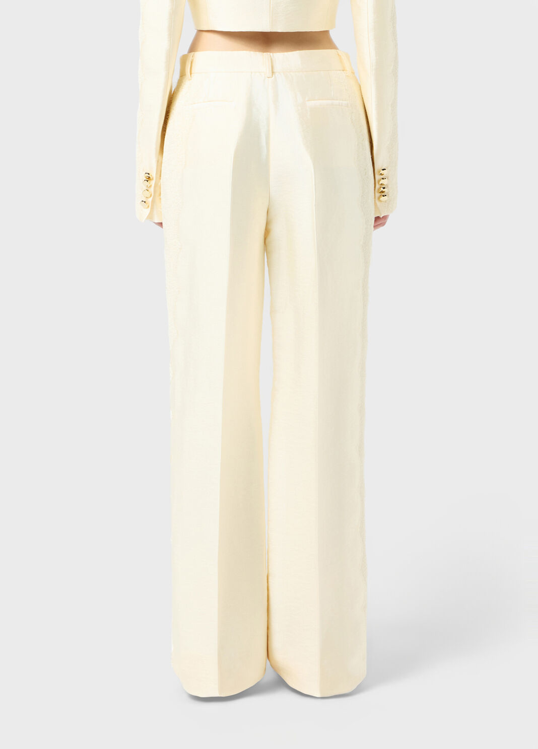 Glossy viscose trousers with lace  Blumarine - large image number 1