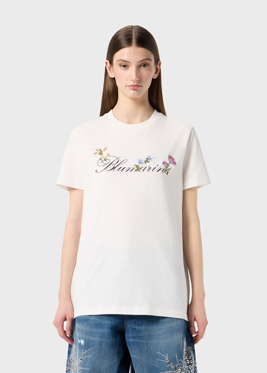 T-shirt mit stickerei und logodruck  Blumarine - large image number 0