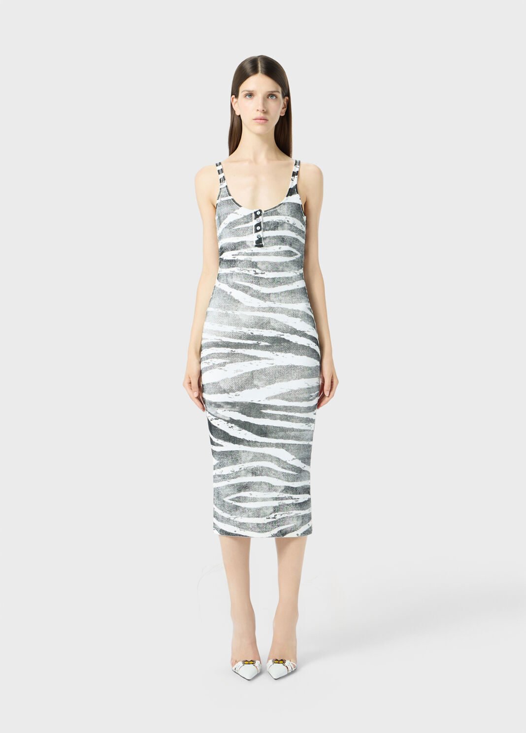 Zebra-print ribbed midi dress  Blumarine - large image number 0