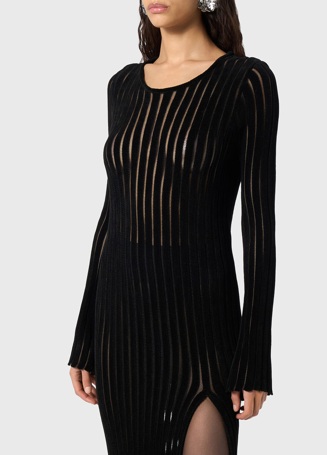 Midi knit dress with fur  Blumarine - large image number 2