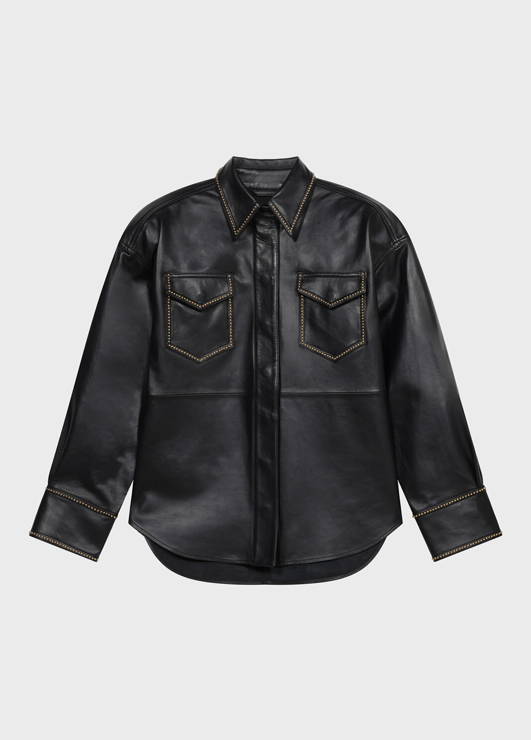 Nappa leather shirt with studs and jewel settings  Blumarine - large image number 4