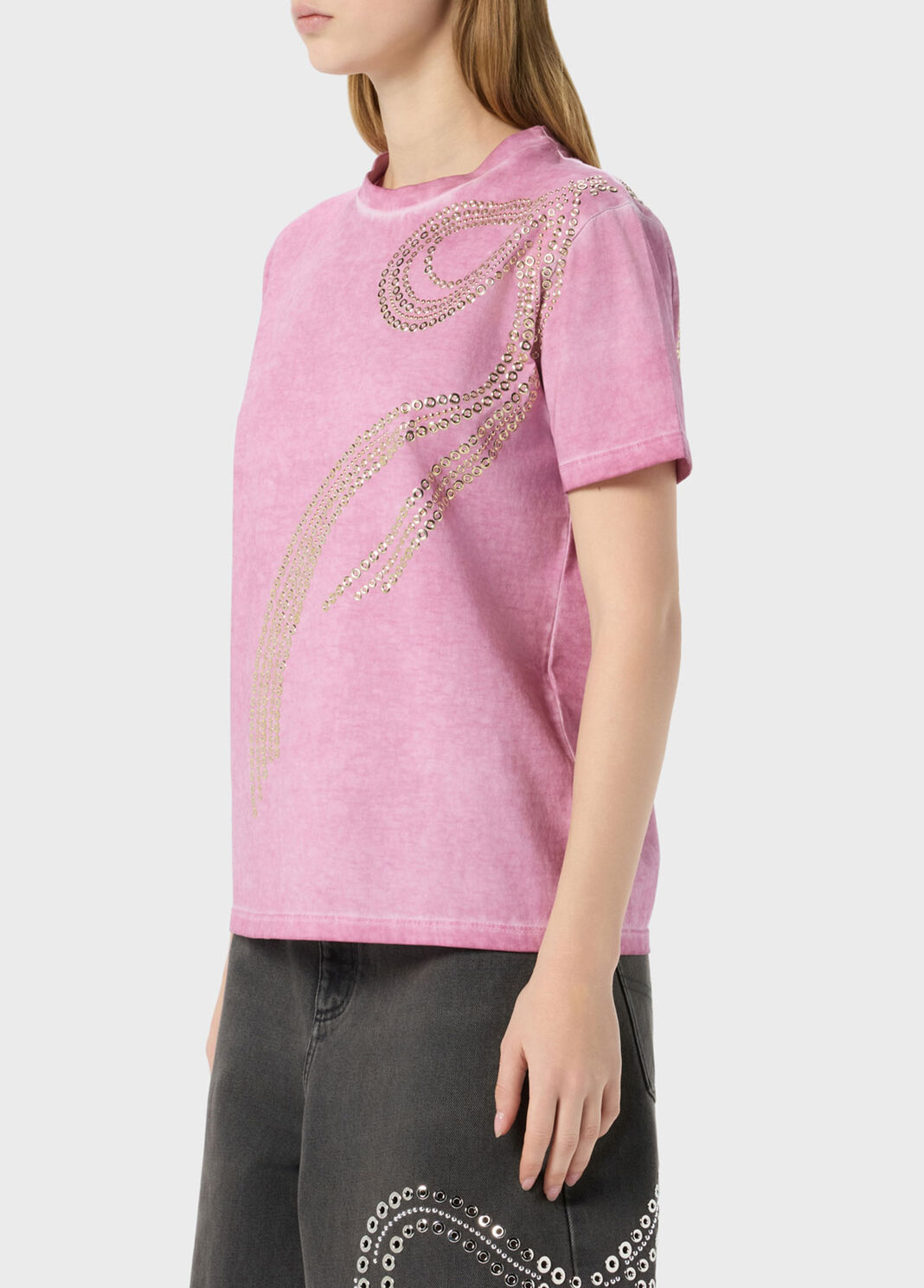 T-shirt in jersey con borchie e occhielli  Blumarine - large image number 2