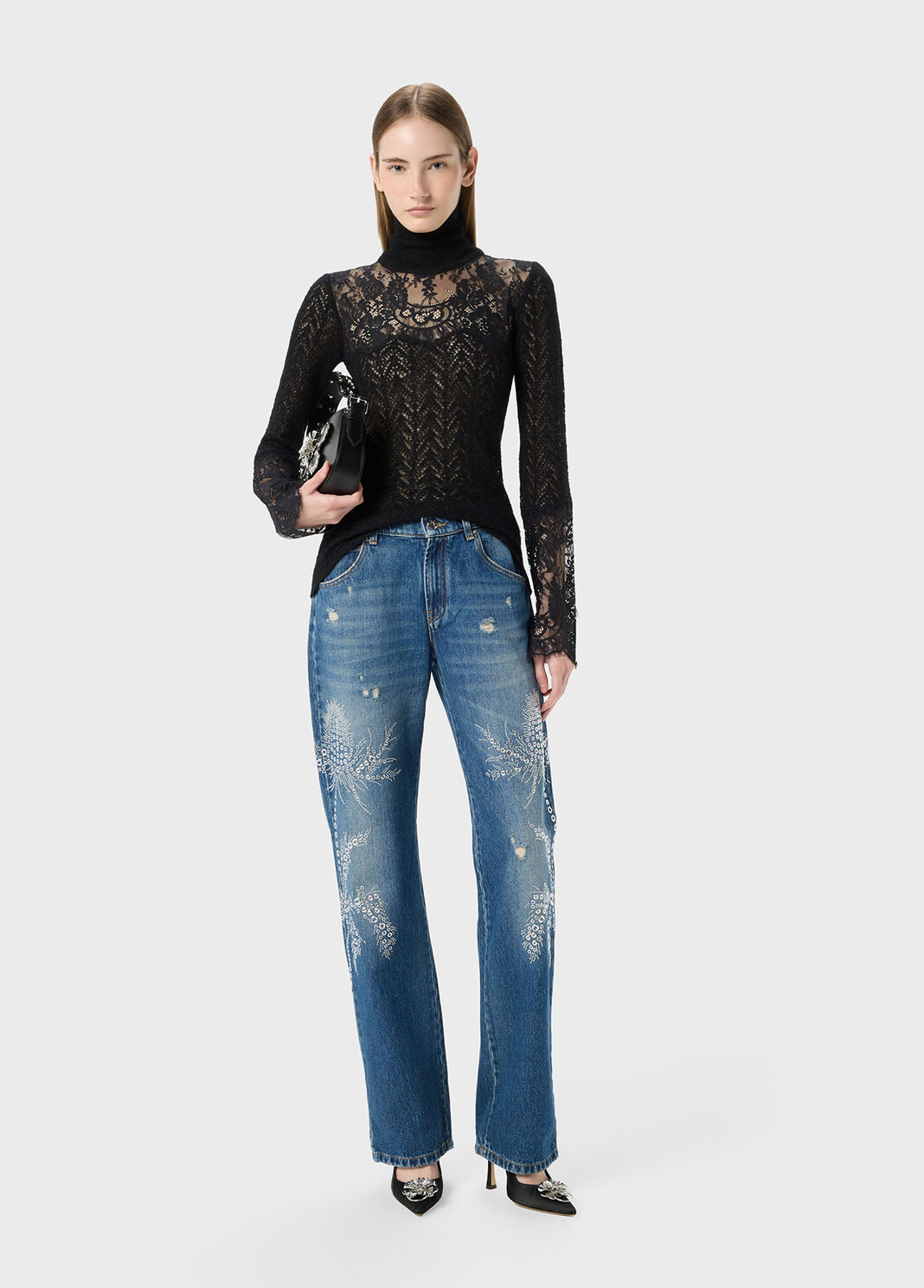 Lace detail knitted top  Blumarine - large image number 3