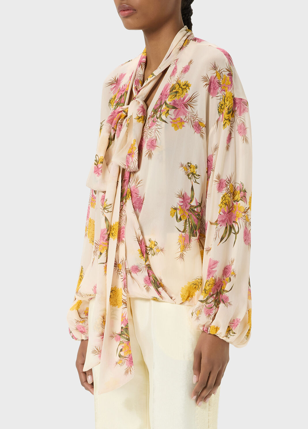 Wickelhemd aus bedrucktem Georgette  Blumarine - large image number 2