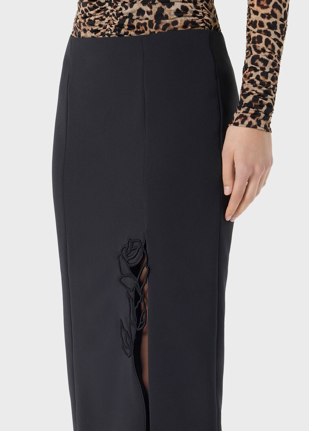 Gonna midi in cady con spacco ricamato  Blumarine - large image number 2