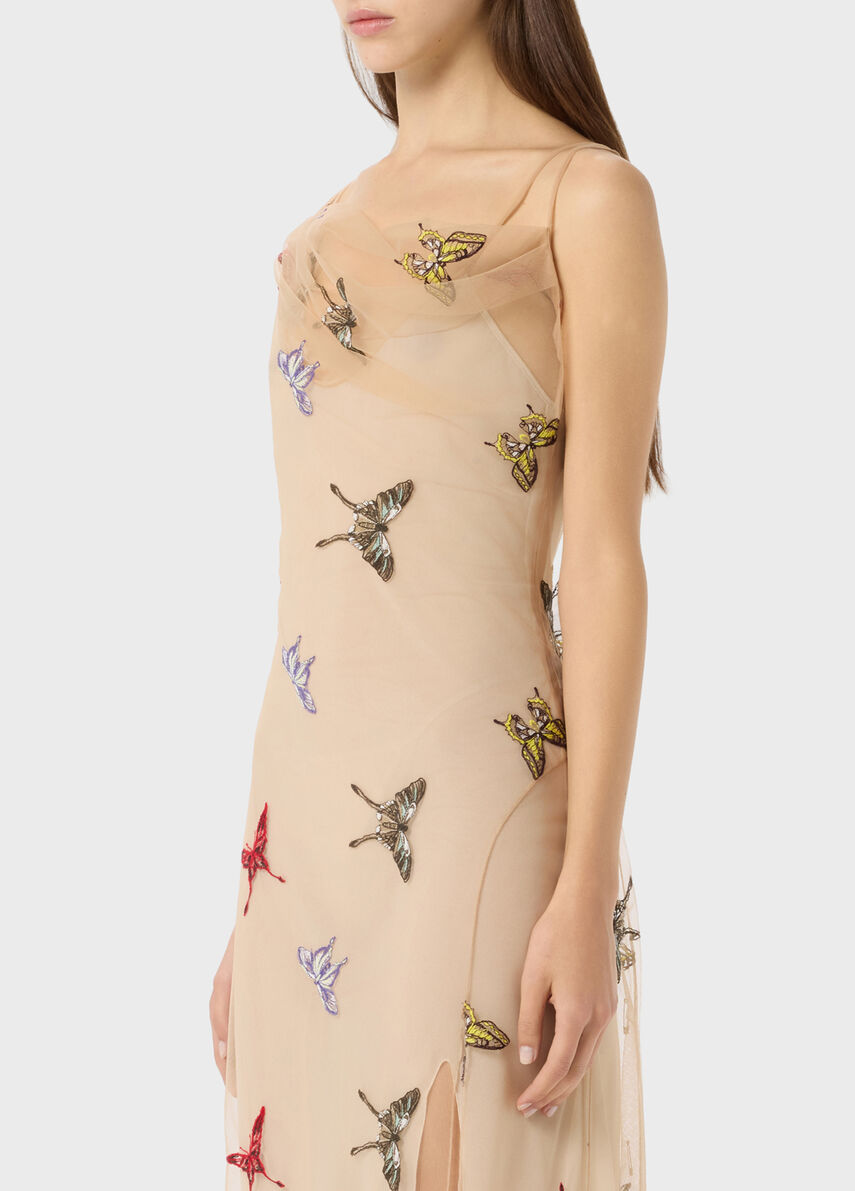 blumarine pink butterfly dress Blumarine Butterfly-print Maxi Dress