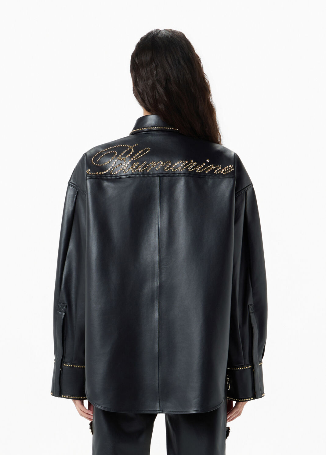 Nappa leather shirt with studs and jewel settings  Blumarine - large image number 1