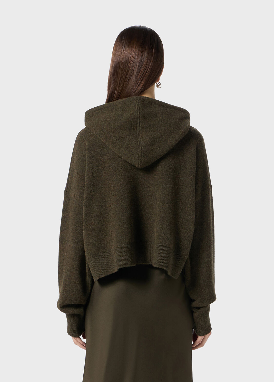 Wool hooded sweater with rhinestone logo  Blumarine - large image number 1