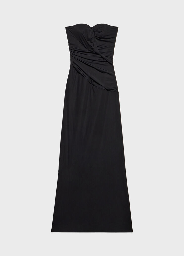 Robe longue en jersey avec corsage cintr&eacute; et fronces  Blumarine - medium