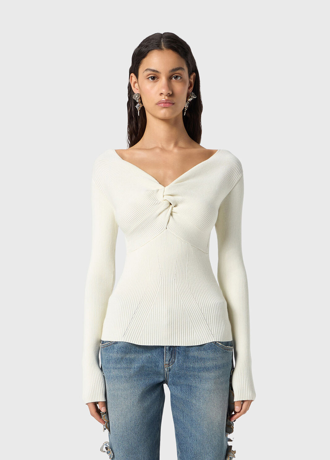 Pull c&ocirc;tel&eacute; avec n&oelig;ud  Blumarine - large image number 0